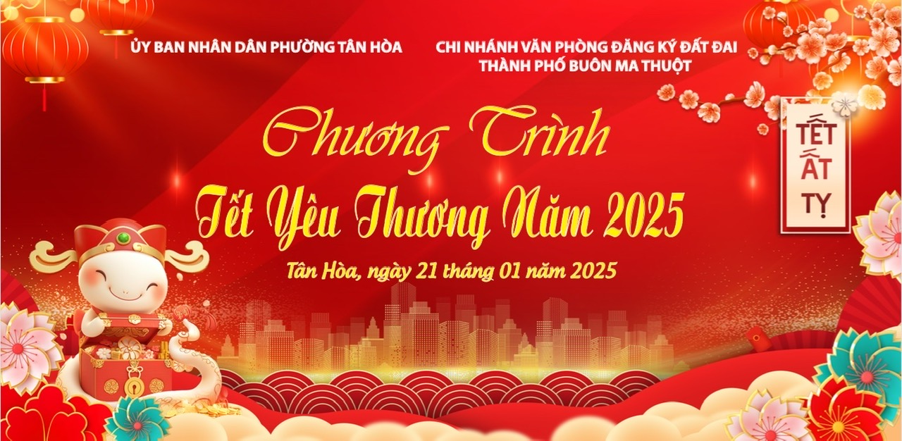 CHI NHÁNH VĂN PHÒNG QUẢN LÝ ĐẤT ĐAI TỔ CHỨC CHƯƠNG TRÌNH TẾT YÊU THƯƠNG CHO BÀ CON NGHÈO, KHÓ KHĂN TRÊN ĐỊA BÀN PHƯỜNG TÂN HOÀ