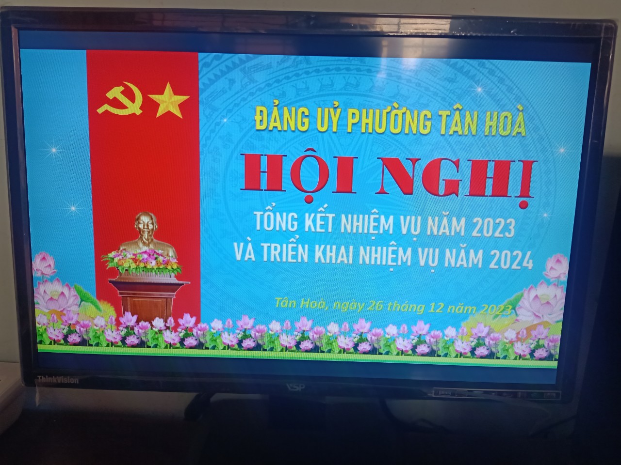 ĐẢNG ỦY PHƯỜNG TÂN HÒA TỔ CHỨC HỘI NGHỊ TỔNG KẾT NĂM 2023